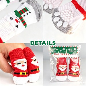 Chaussettes de Noël PAIPET <span class=keywords><strong>pour</strong></span> chien, lot de 4, chaussettes antidérapantes <span class=keywords><strong>pour</strong></span> petits chiens avec visage de Père Noël, fournisseur de <span class=keywords><strong>bottes</strong></span> lavables <span class=keywords><strong>pour</strong></span> chien, personnalisables. - Product Image 2