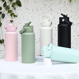 Bouteille d'eau isotherme 32 oz avec logo personnalisé OEM, nouveau moule, couvercle à paille verrouillable, anti-poussière, gourde sous vide pour le sport et la gym - Product Image 6