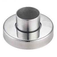 Support de balustrade de balcon en acier inoxydable satiné antirouille avec plaque de base ronde et bride de tuyau polie