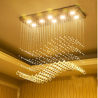 Ligne de suspension de terre créative lampe en cristal lampe suspendue boule de cristal lustre lampe d'art créatif plafonnier de restaurant