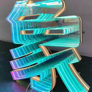 องค์ประกอบตกแต่งอลูมิเนียมไฟ LED แบบปรับแต่งได้อุปกรณ์ตกแต่งสัญลักษณ์รูปกระโจมแบบไม่มีที่สิ้นสุดสำหรับใช้ในบริษัท - Product Image 3