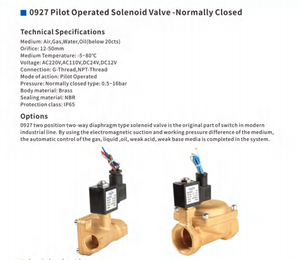 Chất lượng cao <span class=keywords><strong>0927</strong></span> loạt hai-vị trí hai chiều thí điểm loại thường Đóng Loại cơ hoành <span class=keywords><strong>solenoid</strong></span> 1/2 Brass <span class=keywords><strong>solenoid</strong></span> <span class=keywords><strong>valve</strong></span> - Product Image 6