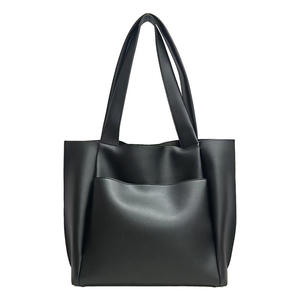Sac fourre-tout grande capacité en cuir marron, style minimaliste, design multi-compartiments, épaule/sac à main pour femme. - Product Image 3