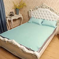 Matelas Respirant d'Été en Latex Soie Glacée, Tapis de Couchage Frais d'Été, Ensemble avec Deux Taies d'Oreiller