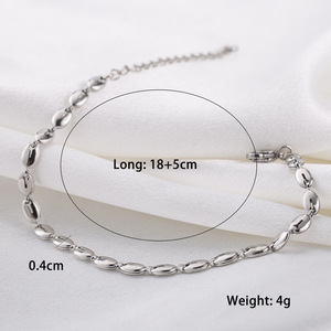 Bracelet chaîne en forme de grains de café en acier titane plaqué or 18 carats pour femme, élégant et tendance, à porter au quotidien - Product Image 4