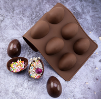 Nouveau moule à gâteau créatif en forme d'œuf, 8 cavités, en silicone alimentaire, pour la pâtisserie, vente en gros