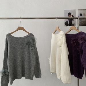 Maglione Lavorato a <span class=keywords><strong>Maglia</strong></span> Personalizzato per <span class=keywords><strong>Donna</strong></span>, Top Basico, Pullover con Collo a O, Selezione Multicolore, Maglieria all'Ingrosso - Product Image 4