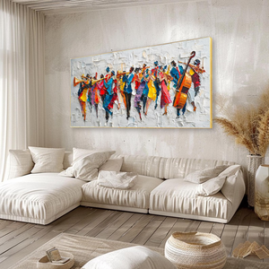 Pintura <span class=keywords><strong>al</strong></span> <span class=keywords><strong>Óleo</strong></span> Personalizada <span class=keywords><strong>para</strong></span> Festivales <span class=keywords><strong>de</strong></span> Música, Arte, Paisajes, con Textura <span class=keywords><strong>de</strong></span> Color y Marco - Product Image 4