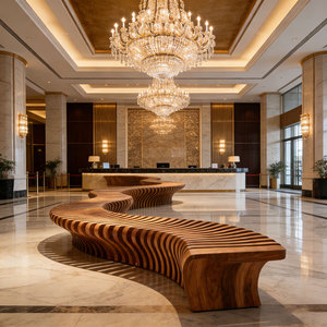 Banco de Madera Personalizado Y513 para Jardín o Parque, Asiento Lateral Decorativo para Interiores, Ideal para Áreas de Descanso al Aire Libre, Cafeterías, Balcones - Product Image 2