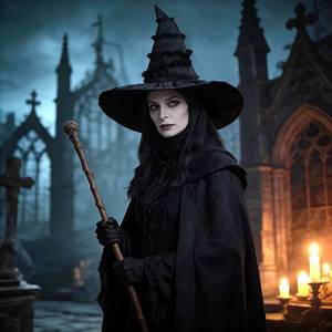 Nuevo Sombrero de Bruja Negro con Volantes de Encaje 2026, Disfraz Mágico para Cosplay, Halloween, Fiestas y Actuaciones Escénicas - Product Image 4