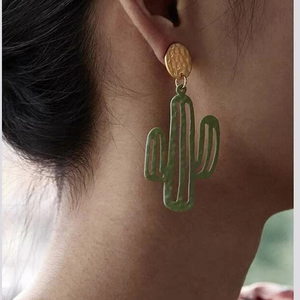 <span class=keywords><strong>Orecchini</strong></span> Pendenti a Forma di <span class=keywords><strong>Cactus</strong></span> Verde 2020 per Donne, Gioielli Decorativi Rotondi con Piante e Placcatura in Oro per Matrimoni e Feste - Product Image 5
