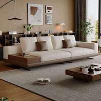 Canapé en cuir véritable de luxe italien, fabrication directe usine, design moderne avec accoudoirs carrés, grand modèle droit, garantie 10 ans, OEM ODM personnalisé pour villa