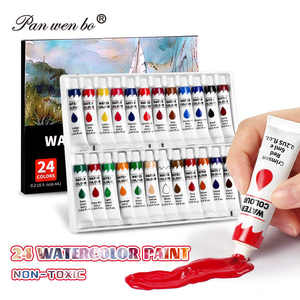 Panwenbo 6ml/0.2oz 24 couleurs vives artistes professionnels peinture à l'aquarelle ensemble non toxique artistes aquarelle tube peinture - Product Image 1