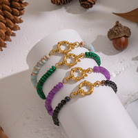 Bracelet en pierre naturelle œil de tigre fait à la main avec un fermoir luxueux en acier inoxydable