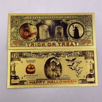 Cadeaux de festival personnalisés billet d'Halloween billet d'argent citrouille billet de banque en polymère plaqué feuille d'or