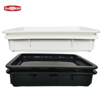 Conteneurs de stockage rectangulaires empilables en plastique blanc de qualité alimentaire pour boulangerie, avec couvercles, moulés par injection, pour le transport du pain, la fermentation et la pizza