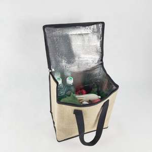 Vente en gros de sacs isothermes en jute pour les aliments sac isotherme réutilisable avec logo personnalisé sac isotherme - Product Image 6