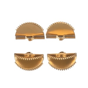 Aksesoris perhiasan gelang konektor DIY klip ujung pita kabel kulit gesper setengah lingkaran melengkung baja tahan karat - Product Image 5