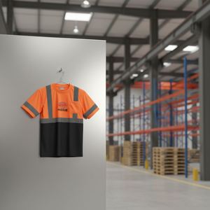 Camiseta de Seguridad Reflectante para Mantenimiento Vial Industrial, Fluorescente, de Secado Rápido y Absorción de Humedad, EN ISO 20471 - Product Image 2