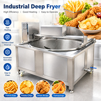 Friteuse industrielle à agitation automatique, cuve ronde, pour frites, anneaux d'oignon, poulet frit et snacks