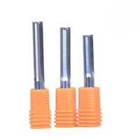 2 Mata Bor Tungsten Carbide Berlapis AlTin, Mata Bor Lurus untuk Router CNC, Alat Pertukangan Kayu, Pemotong Akrilik Plastik 6mm