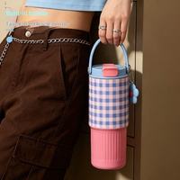 Bouteille d'eau isotherme 30oz pour femme, design floral exquis, double mode de consommation, cadeau de rentrée scolaire pour filles, tasse à thé/café froid