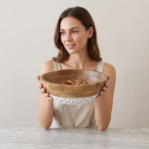 Bol à salade en bois d'acacia poli fait main, écologique et luxueux, design moderne, résistant au four et au lave-vaisselle, idéal pour servir - Product Image 1
