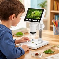 Microscope numérique avec écran IPS de 4,5 pouces, résolution 1080p, indice de protection IP54, éclairage à 8 LED, portable, de bureau, grossissement 50-1000X, mise au point manuelle