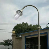 Lampe de rue anti-explosion C20Series 50W, forme balle, avec couvercle gris/jaune, prisme pentagonal et surface lumineuse intérieure à LED longue durée