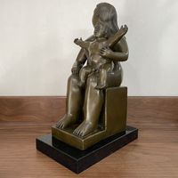 Sculpture de femme assise avec enfant en bronze de style Botero pour la décoration de la maison et du bureau