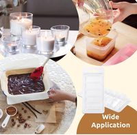 Moules en plastique transparent jetables à 5 cavités pour la fabrication de bougies, de tartes et d'artisanat DIY, pour l'emballage et l'utilisation alimentaire