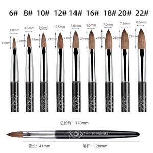 Kolinsky Crystal <b>Nail</b> <b>Extension</b> Pen 90% Kolinsky Special Crystal Powder Wood Handle <b>Nail</b> Brush - Product Image 2
