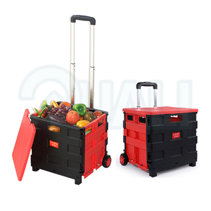 <span class=keywords><strong>35kg</strong></span> लोड तह बाजार ट्राली प्रो दूरबीन एल्यूमीनियम संभाल के साथ प्लास्टिक की तह ट्राली - Product Image 4