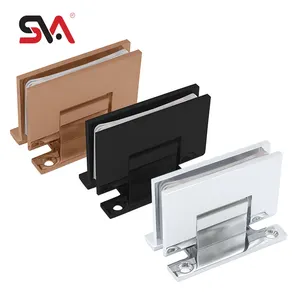 SVA-242CH Crl Pinnacle H Back Plate Wall Mount Glass to Glass Door Pivot Screen 90 Degree Solid Brass Shower Door Glass Hinges