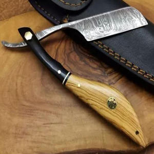 มีดโกนเหล็กกล้าไร้สนิมสวยงาม พร้อมใบมีดดามัสกัสและด้ามจับทำจากกระดูก สำหรับโกนผม ใบหน้า ร่างกาย ใช้ในร้านเสริมสวย - Product Image 4