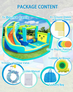 Castillo Inflable Blanco Comercial de PVC con Tobogán Doble Acuático y Fácil Instalación para Niños - Product Image 3