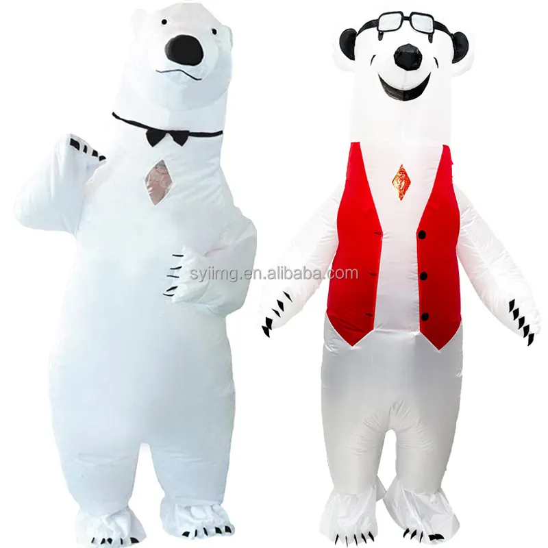 Eisbär Aufblasbares Kostüm Bär Aufblasbares Kostüm Kinder Jumps uit Jungen Halloween Kostüme Cosplay Blow Up Anzug für Erwachsene