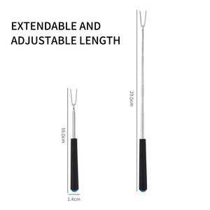 Attrezzi per Barbecue campeggio forchette per Barbecue telescopiche bastoncini per arrosti Marshmallow in acciaio inossidabile 304 - Product Image 3
