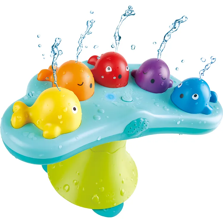 Hape silicone bath music fountain toy for baby musical whale fountain kids toys swimming Spray water