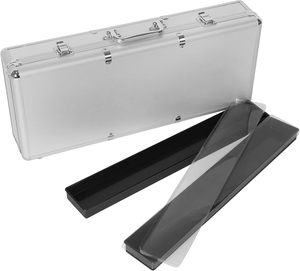 Étui de protection en aluminium avec plateaux pour tuiles de mahjong (tuiles non incluses, 2 pièces/ensemble, taille applicable 1,2 * 0,9 * 0,5 pouces) - Product Image 1