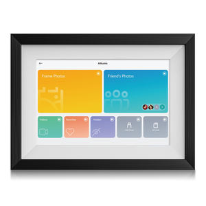 Bingkai Foto Digital AMABOO WIFI 10 Inci Layar Sentuh IPS Sensor Gerak dengan Jam, Mendukung MP4, Kayu Solid - Product Image 1