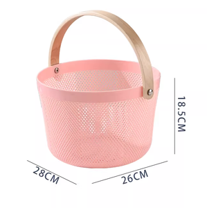Panier de rangement carré en PP avec poignée en bois, multifonctionnel, écologique, design moderne, gain de place, flexible, pour cuisine et maison - Product Image 2