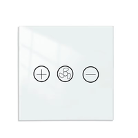 Variateur d'intensité pour ventilateur de plafond intelligent avec panneau tactile en PC, compatible Wi-Fi, fonctionne avec Alexa, Google Home et l'application Smart Life