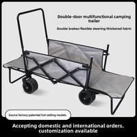 Chariot de camping pliable à 4 roues pour enfants, double ouverture, pour le camping, la maison, les courses et les stands