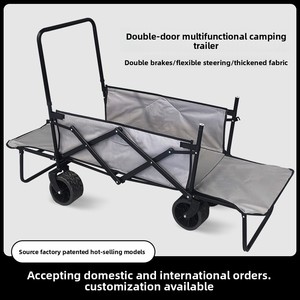 Outdoor 4-Rad Klappbarer Doppel-Offener Campingwagen für Kinder – Ideal für Camping, Einkauf & Marktstände - Product Image 3
