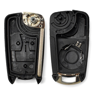 Coque de clé de voiture universelle vierge à 2 boutons, type télécommande rabattable, avec lame de clé HU100 non coupée, sans vis - Product Image 4