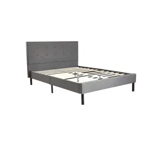 高品质家具卧室设计木板条双人床带床头板