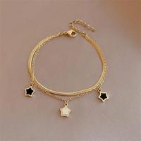 Ensemble collier et bracelet tendance en acier inoxydable plaqué or 18 carats avec pendentif coquillage pour femmes