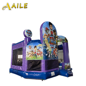 Biểu Ngữ Tùy Chỉnh Ngoài Trời Thương Mại Inflatable Chân Bouncy Lâu Đài Tuần Tra Nhà Bị Trả Lại <span class=keywords><strong>Jumper</strong></span> Sân Chơi Combos <span class=keywords><strong>Bouncer</strong></span> Cho Trẻ Em - Product Image 2