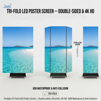 Écran d'affichage LED portable P2.5 pliable en trois parties, double face, ultra-fin, étanche, anti-collision, mur vidéo 4K HD sans soudure